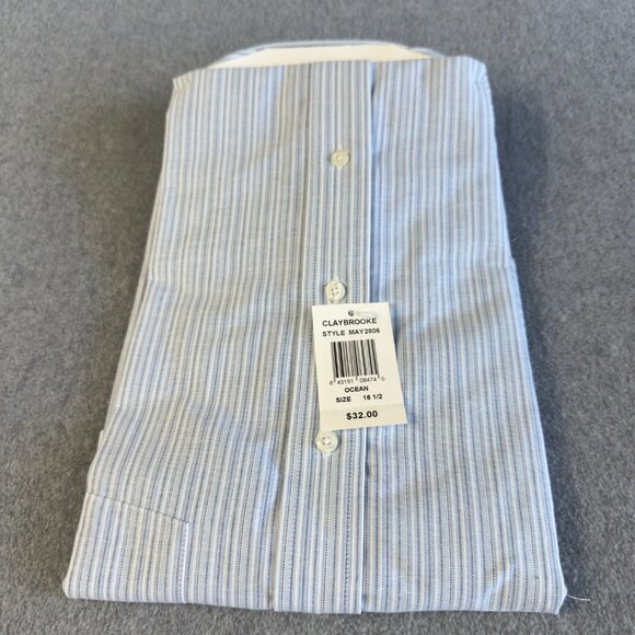 Claybrooke Men’s 16.5 Short Sleeve Oxford Shirt – Wrinkle Free Stain Repellent T - Picture 2 of 14